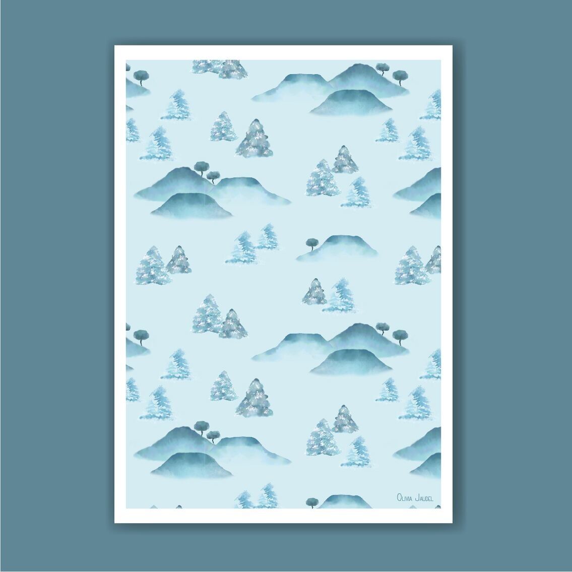 Póster A3 y A4 Abetos azules