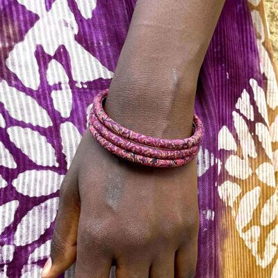 Brazalete japonés de ciruela, frambuesa y oro