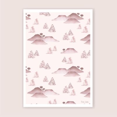 A3 and A4 poster Pink fir trees