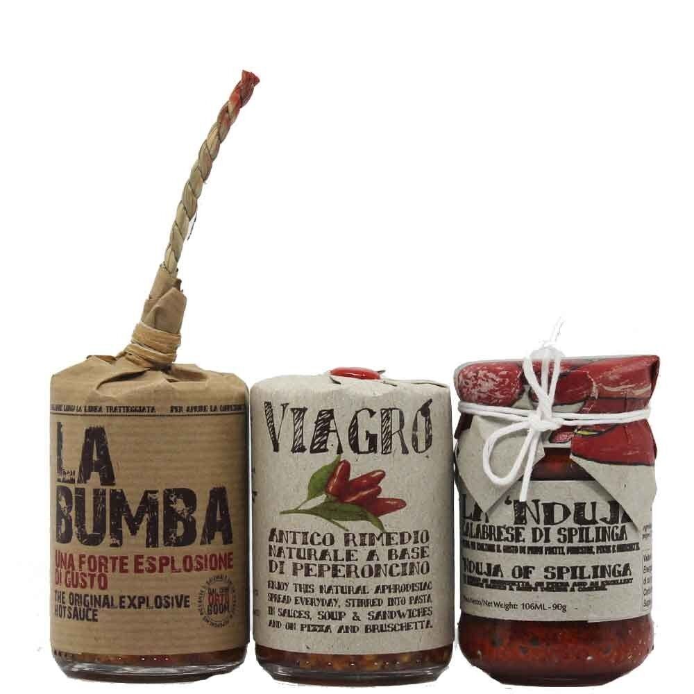 Trio kalabrischer Schärfe – Viagrò, Spilinga Nduja und Bumba