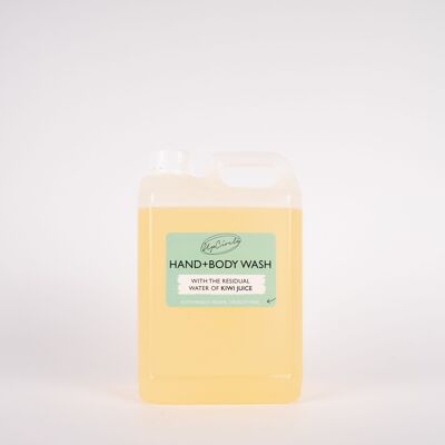 Jabón vegano 100% natural - Gel de baño para manos y cuerpo con agua de kiwi - Recambio a granel de 2,5 l