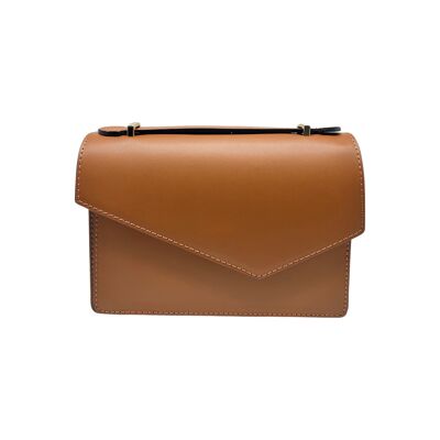 CARLA CAMEL SMOOTH LEATHER CROSSBODY BAG