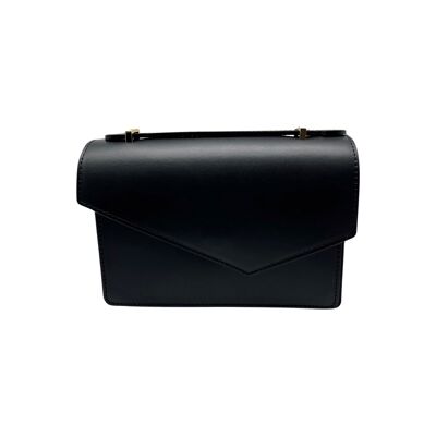 BLACK CARLA SMOOTH LEATHER CROSSBODY BAG