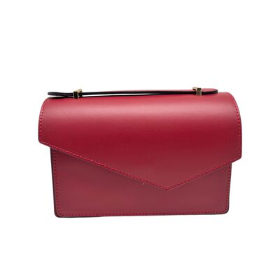 CARLA RED SMOOTH LEATHER CROSSBODY BAG