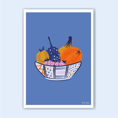 A3 and A4 Blue Fruit Poster