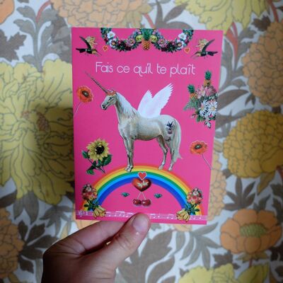 Pink Unicorn card “Do what you please”