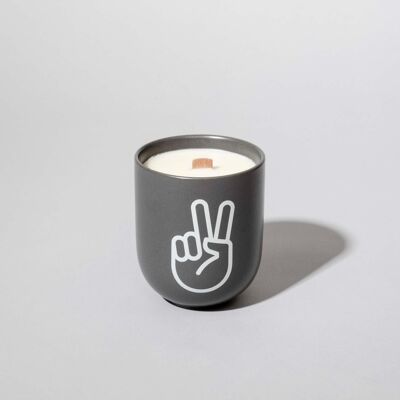 Scented candle PEACE gray – Lemongrass x Grapefruit scent - vegan rapeseed wax