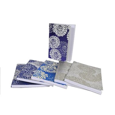 Peonies notebook on a special Christmas silver background