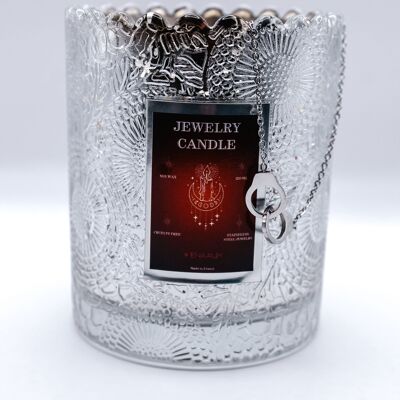 Jeweled candle Silver stainless steel - CHRISTMAS