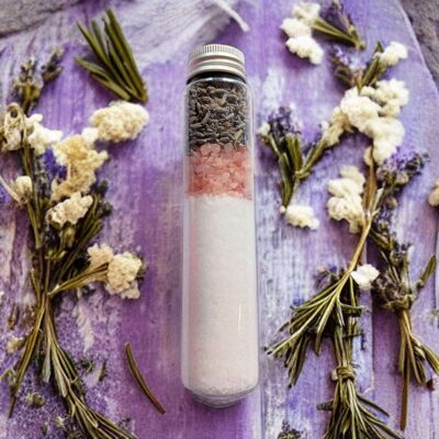 English Hidcote Lavender Botanical Bath Salt Tube