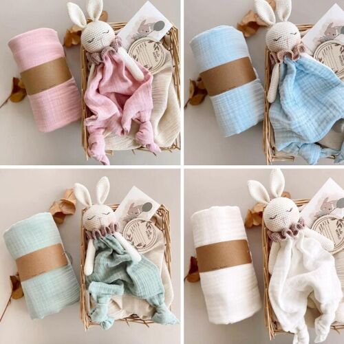 Organic Cotton Bunny Comforter & Blanket Gift Set