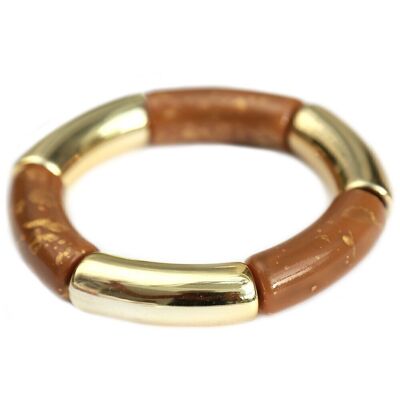 Bracciale penne scaglie di oro marrone