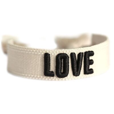 Pulsera tejida amor crema