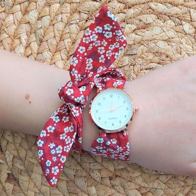 Orologio foulard rosso da donna Liberty Valéria mitsi quadrante piccolo rosso