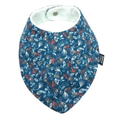 BANDANA BIB - BLUE LEAF PRINT