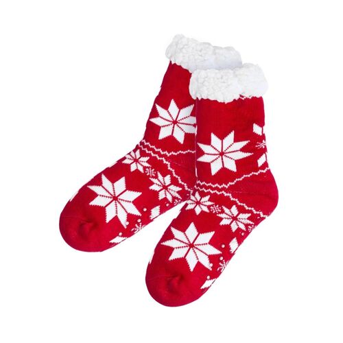 Par de calcetines anti deslizantes con motivos navideños, diseñados para andar por casa. Talla 36-43