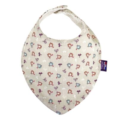 BAVOIR BANDANA - BEIGE PETITS OISEAUX