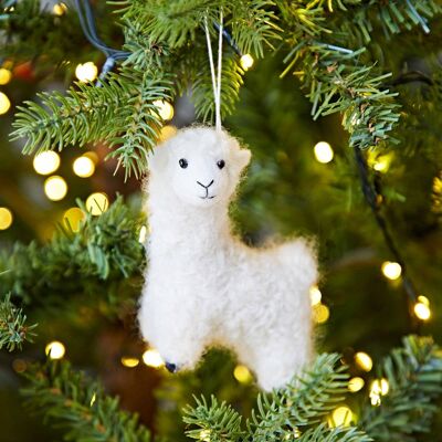 Felt Alpaca Christmas Decoration