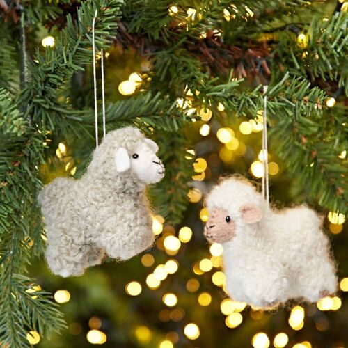 Felt Sheep Christmas Decoration
