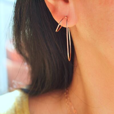 Isabelle Earrings, Oval and Circle Trompe L'oeil Earrings, Silver, 14K Yellow Gold Filled, 14K Rose Gold Filled, Handmade Jewelry