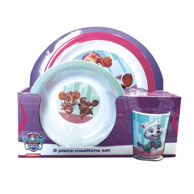 Paw Patrol - Set in melamina da 3 pezzi - Blu