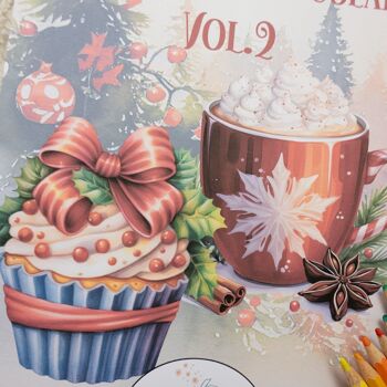 Livre de Coloriages pour adultes - Noël, Cupcakes & Chocolats Vol.2 2