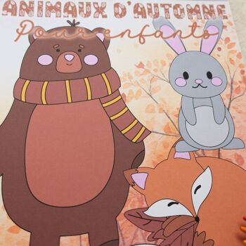Livre de Coloriages pour enfants, animaux mignons de la forêt en Automne 2