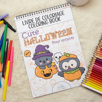 Coloring book for children, Cute Halloween - Ages 3 and up
