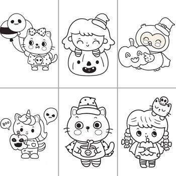 Livre de Coloriages pour enfants, Halloween mignon - Dès 3 ans 5