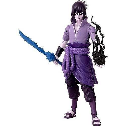 Bandai - Anime Heroes - Naruto Shippuden - Figurine Heroes 17 cm - Uchiwa Sasuke Rinnegan/Mangekyo Sharingan - Réf : 36962 