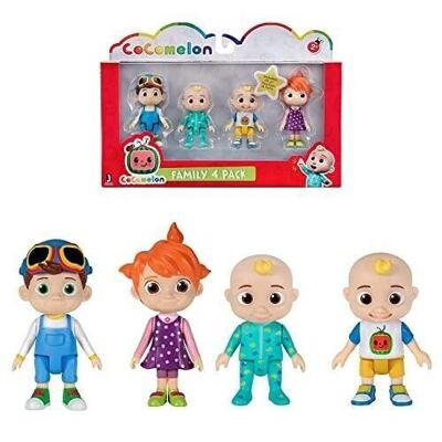 Bandai - CoComelon - Pack 4 figurines - 7cm collectible figurines - JJ (2 figurines), TomTom and YoYo - Ref: WT00035