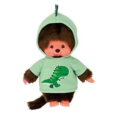 Bandai - Monchhichi - Monchhichi dinosaur plush toy - Iconic plush toy from the 80s - Very soft 20 cm plush toy for children and adults - Ref: SE242177