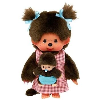 Bandai - Monchhichi - Peluche Monchhichi Maman & Bébé - Peluche iconique des années 80 - Peluche toute douce 20 cm pour enfants et adultes - Réf : SE243921 3