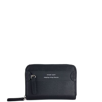 STAMP ST6608 portefeuille, femme, éco-cuir, noir