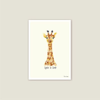 Carte Enfant A6 Girafe jaune