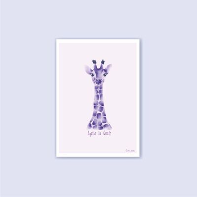 A6 Kinderkarte Lila Giraffe