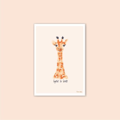 Carte Enfant A6 Girafe orange