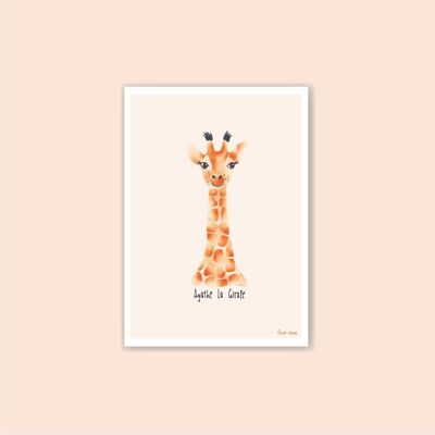 A6 Orange Giraffe Kinderkarte