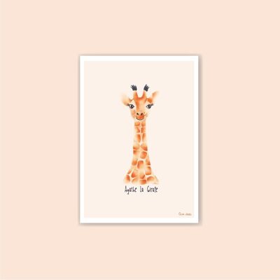 Biglietto per bambini A6 con giraffa arancione