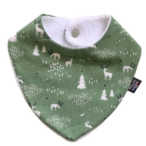 BAVOIR BANDANA - ANIMAUX D'HIVER VERT