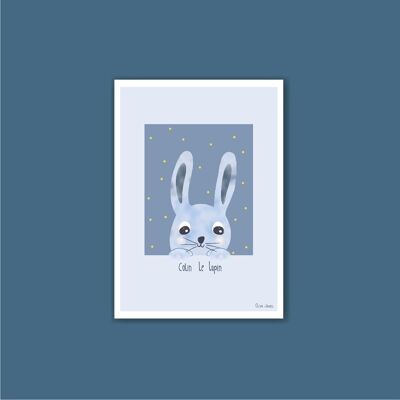 A6 Kinderkarte Blauer Hase