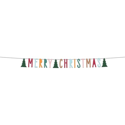 Letter banner 'Merry Christmas' - Holly Jolly - 1,5 meters