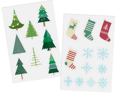 Window stickers - Winter - Holly Jolly - 20 pieces