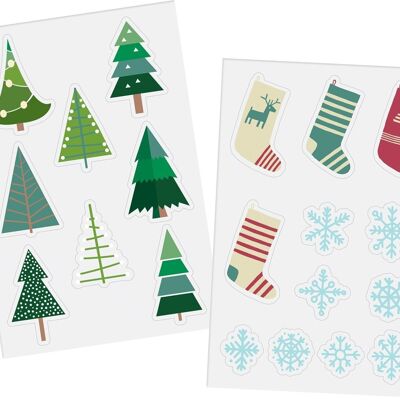 Window stickers - Winter - Holly Jolly - 20 pieces
