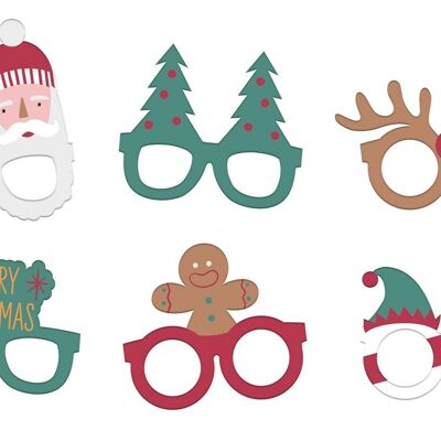 Glasses - Holly Jolly - Paper - 6 pieces