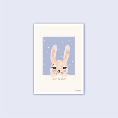 Carte A6 Enfant Lapin rose