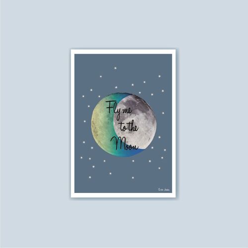Carte A6 Lune bleue
