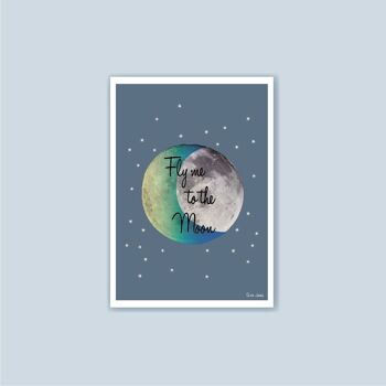 Carte A6 Lune bleue 1