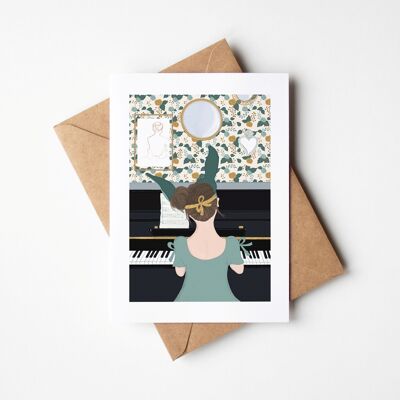 “Play me a slow waltz” card and envelope