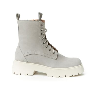 Dove gray lace-up ankle boots for women. Made in Italy. Manufacturer model FD3768